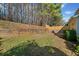 Spacious backyard features terraced retaining wall and a fire pit area at 217 Park Creek Dr, Woodstock, GA 30188