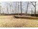 Large backyard with trees and a wooden fence along the perimeter at 4020 F A A Rd, Cumming, GA 30041