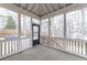 Well-lit screened porch with access to an outdoor deck and a view of the landscaped yard at 4020 F A A Rd, Cumming, GA 30041