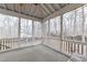 Spacious screened porch offering an outdoor living space with views of the wooded backyard at 4020 F A A Rd, Cumming, GA 30041