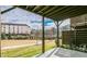 View from the back patio of a townhouse community featuring a manicured green space at 4191 Wisconsin Dr, Dunwoody, GA 30338