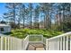 A view of the spacious backyard from the deck stairs at 2120 Blaylock Dr, Marietta, GA 30062