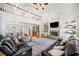 Spacious living room with a stone fireplace, built-in shelves, and open layout at 332 Williamfalls Dr, Canton, GA 30114