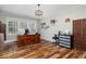 Spacious home office with hardwood floors, decorative lighting, and lots of natural light at 78 Cuthbert Ln Ne, Acworth, GA 30101