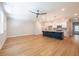Open concept living space featuring hardwood floors, recessed lighting and modern ceiling fan at 1604 Ruskin Way, Marietta, GA 30062