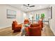 Stylish living room features modern decor, comfortable orange seating, and neutral paint at 237 Altoona Sw Pl, Atlanta, GA 30314