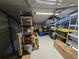 Spacious attic featuring ample storage, organized shelves, and a well-lit interior at 345 Lambeth Dr, Hiram, GA 30141