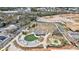 Aerial view of a modern park design, new green spaces, walkways, and recreational areas for community engagement and activity at 5 Coventry Close, Avondale Estates, GA 30002