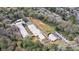 Overhead shot of school complex with parking, a playground and an adjacent sports field at 5 Coventry Close, Avondale Estates, GA 30002