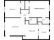 Simplified floor plan shows the spatial relationship of a bedroom, living room, and kitchen at 3510 Nw Roswell Nw Rd # J1, Atlanta, GA 30305