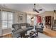 Inviting living room showcasing a high ceiling and a vibrant red front door at 673 Waters Rd, Hiram, GA 30141