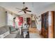 Comfortable living room featuring a vaulted ceiling and cozy furnishings at 673 Waters Rd, Hiram, GA 30141