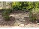 An ornate gazebo, surrounded by shrubs, sits in the shade of a backyard at 1767 Wingard Dr, Marietta, GA 30062