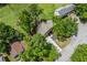 Aerial view of property with mature trees, and green lawn, creating a sense of tranquility and spaciousness at 3260 Sims View Ct, Snellville, GA 30078