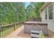 Relaxing deck area with a private hot tub, overlooking the serene, wooded landscape at 3270 New University Trl, Cumming, GA 30041