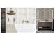 Modern bathroom featuring a freestanding tub, rain shower head, and neutral marble tile design at 1146 Brookhaven Walk Way, Brookhaven, GA 30319