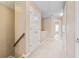Upstairs hallway with carpet flooring at 145 Sunset Ln, Woodstock, GA 30189