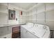 Well-organized laundry room with white shelving, washer, and dryer hookups at 30 Finch Ne Trl, Atlanta, GA 30308