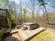Secluded backyard featuring a hot tub on a wooden deck, perfect for relaxation at 102 Stargaze Rdg, Canton, GA 30114