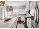 Modern kitchen with stainless steel appliances, a center island, and white cabinetry at 1800 Morning Glory Ne Ln, Atlanta, GA 30324