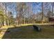 Relaxing backyard setting showcasing lush grass and a comfortable outdoor chair at 1135 Banbury Cross, Avondale Estates, GA 30002
