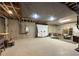 Unfinished basement area ready for customization, featuring concrete walls and utilities at 5210 Timber S Trl, Sandy Springs, GA 30342