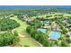 Aerial shot of a community with tennis courts, a pool, and a golf course at 4827 Basingstoke Dr, Suwanee, GA 30024