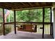Relax on the covered porch with a swing and enjoy the wooded scenery at 59 Pine Ridge Ln, White, GA 30184