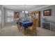 Bright dining room with neutral walls, carpet flooring and wainscoting at 1527 Ridgewood Sw Dr, Lilburn, GA 30047