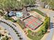 Aerial view of neighborhood amenities including pool and tennis courts at 1904 Rosewood Ln, Woodstock, GA 30189