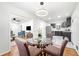 Inviting dining space adjacent to the living room and kitchen with hardwood floors at 801 N Evelyn Nw, Atlanta, GA 30318