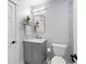 Stylish bathroom featuring gray vanity, marble countertop, and updated fixtures at 3932 Sentry Walk, Marietta, GA 30068