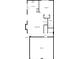 Detailed floor plan showcasing the layout of the home's first floor, including kitchen, living room, and garage at 1486 Waterton Trl, Douglasville, GA 30134