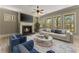 Inviting living room features a fireplace, large windows, and comfortable seating at 3405 Camellia Ln, Suwanee, GA 30024
