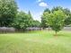Large green backyard with a wooden fence and various trees at 3246 Wellington Sw Walk, Atlanta, GA 30331