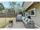 Cozy backyard featuring a covered patio with outdoor seating and a hot tub at 245 Davenham Ct, Alpharetta, GA 30005