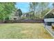 Spacious backyard featuring a well-maintained lawn, privacy fence, and relaxing hot tub at 245 Davenham Ct, Alpharetta, GA 30005