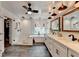 Modern bathroom features a walk-in shower, soaking tub, dual vanities, and stylish lighting fixtures at 245 Davenham Ct, Alpharetta, GA 30005