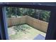View of the fenced-in backyard from inside the home at 83 Nyishol Way, Dallas, GA 30157
