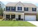 Charming two-story home with a well-manicured lawn and a cozy front porch with stone accents at 83 Nyishol Way, Dallas, GA 30157