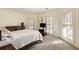 Bright bedroom with neutral walls, plush carpet, and window shutters offers a peaceful retreat at 2250 Blackheath Trce, Alpharetta, GA 30005