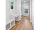 Mudroom boasts built-in bench seating and desk, enhancing functionality and organization in a well-lit space at 4333 Rickenbacker Ne Way, Atlanta, GA 30342