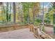 Wooden back deck with beautiful views of the natural treed surroundings at 1667 Manhasset Farm Ct, Atlanta, GA 30338