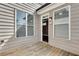 Back porch featuring wooden flooring and house siding at 145 Laurel Crest Aly, Johns Creek, GA 30024