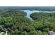 Stunning aerial view of a lush, green neighborhood with a scenic lake surrounded by trees at 11 York Trce, Cartersville, GA 30121