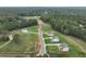 Aerial view of the community, highlighting lush green space, trees, and new construction homes lining the street at 128 Prescott Manor Dr, Canton, GA 30115