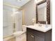 Bathroom with shower, vanity, and mirror with decor at 315 Towergate Pl, Atlanta, GA 30350