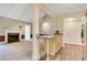 Bright living room featuring a fireplace, neutral decor, and seamless access to other spaces at 315 Towergate Pl, Atlanta, GA 30350