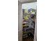 View of a walk-in pantry featuring wire shelving filled with various food items at 3715 Millers Pond Way, Snellville, GA 30039