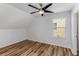 Upstairs bedroom features ceiling fan and natural light, offering a comfortable retreat at 2859 Royal Blf, Decatur, GA 30030